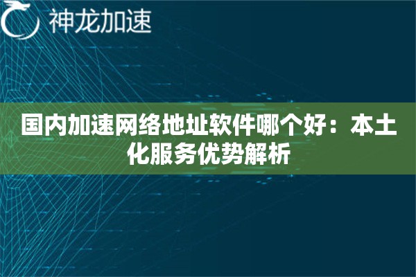 国内加速网络地址软件哪个好:本土化服务优势解析 国内加速网络地址软件哪个好:本土化服务优势解析