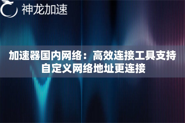 加速器国内网络:高效连接工具支持自定义网络地址更连接 加速器国内网络:高效连接工具支持自定义网络地址更连接