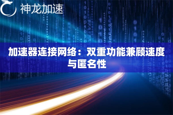 加速器连接网络：双重功能兼顾速度与匿名性