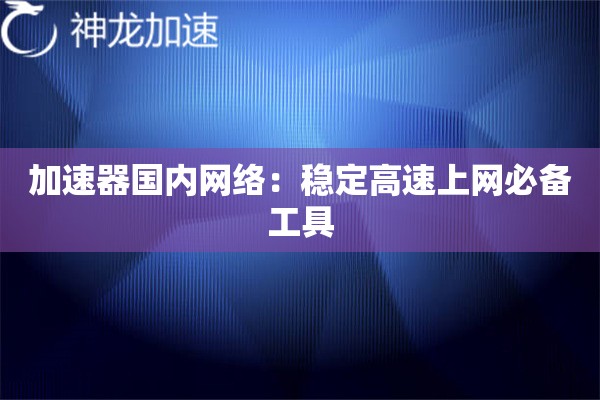 加速器国内网络:稳定高速上网必备工具 加速器国内网络:稳定高速上网必备工具