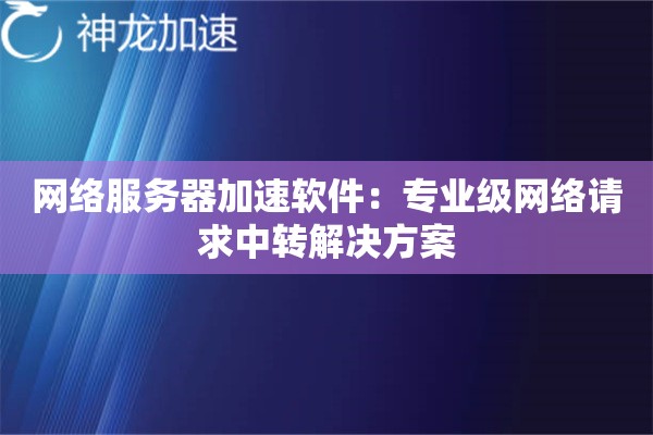 网络服务器加速软件:专业级网络请求中转解决方案 网络服务器加速软件:专业级网络请求中转解决方案
