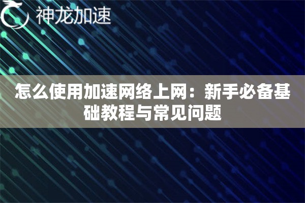怎么使用加速网络上网:新手必备基础教程与常见问题 怎么使用加速网络上网:新手必备基础教程与常见问题