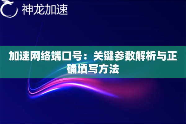 加速网络端口号:关键参数解析与正确填写方法 加速网络端口号:关键参数解析与正确填写方法