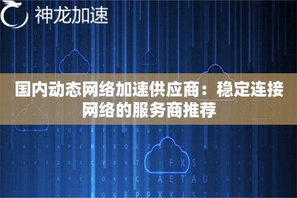 国内动态网络加速供应商:稳定连接网络的服务商推荐 国内动态网络加速供应商:稳定连接网络的服务商推荐
