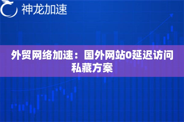 外贸网络加速:国外网站0延迟访问私藏方案 外贸网络加速:国外网站0延迟访问私藏方案