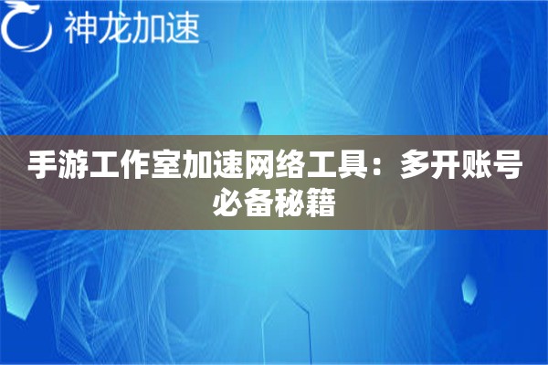 手游工作室加速网络工具:多开账号必备秘籍 手游工作室加速网络工具:多开账号必备秘籍