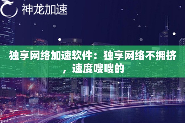 独享网络加速软件:独享网络不拥挤,速度嗖嗖的 独享网络加速软件:独享网络不拥挤,速度嗖嗖的