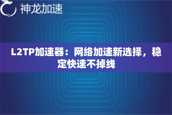 L2TP加速器:网络加速新选择,稳定快速不掉线 L2TP加速器:网络加速新选择,稳定快速不掉线