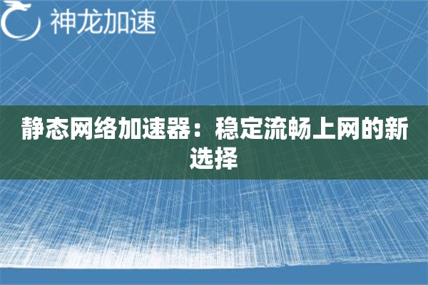 静态网络加速器:稳定流畅上网的新选择 静态网络加速器:稳定流畅上网的新选择
