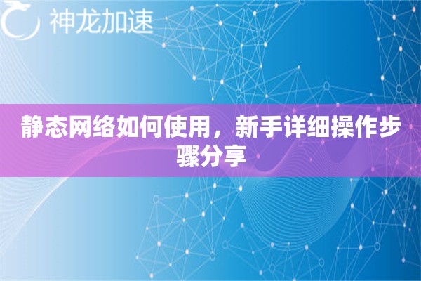 静态网络如何使用,新手详细操作步骤分享 静态网络如何使用,新手详细操作步骤分享