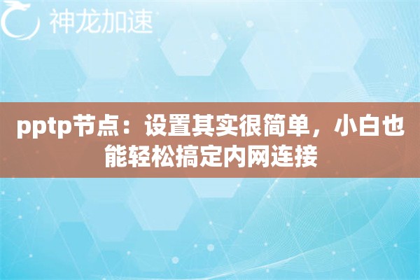 pptp节点:设置其实很简单,小白也能轻松搞定内网连接 pptp节点:设置其实很简单,小白也能轻松搞定内网连接
