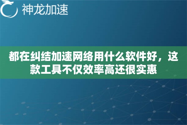 都在纠结加速网络用什么软件好，这款工具不仅效率高还很实惠