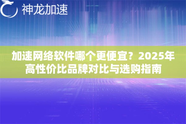 加速网络软件哪个更便宜?2025年高性价比品牌对比与选购指南 加速网络软件哪个更便宜?2025年高性价比品牌对比与选购指南