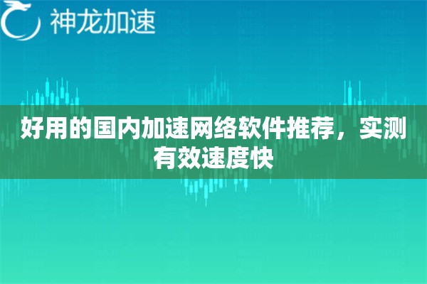 好用的国内加速网络软件推荐,实测有效速度快 好用的国内加速网络软件推荐,实测有效速度快